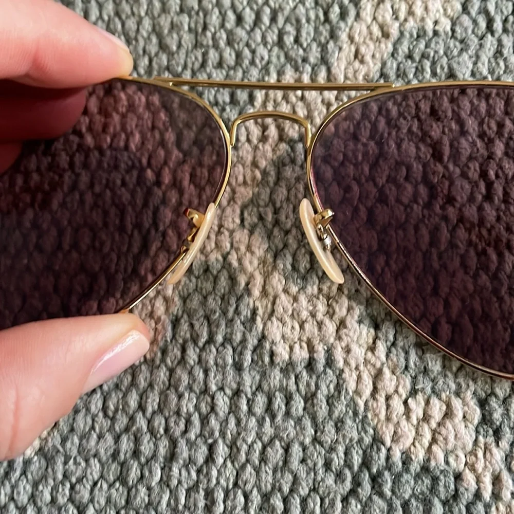 Ray-Ban Gold Frame Brown Gradient Aviator Sunglasses